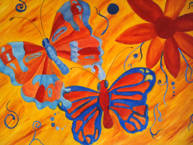 Two orange butterflies graphics