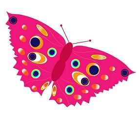 fun pink polka dotted wings butterfly clipart