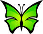 unique green winged clip art butter fly