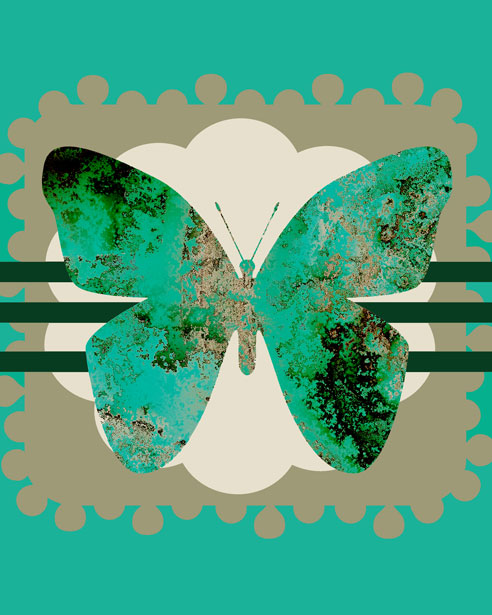 green butterfly clipart